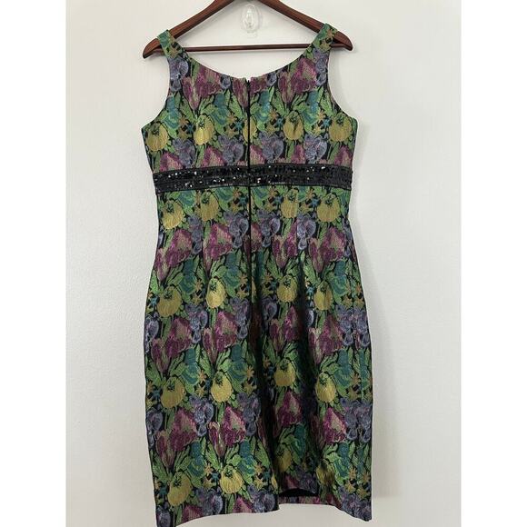 Carmen Marc Valvo Fit And Flare Cocktail Dress sz 12 - Picture 2 of 4